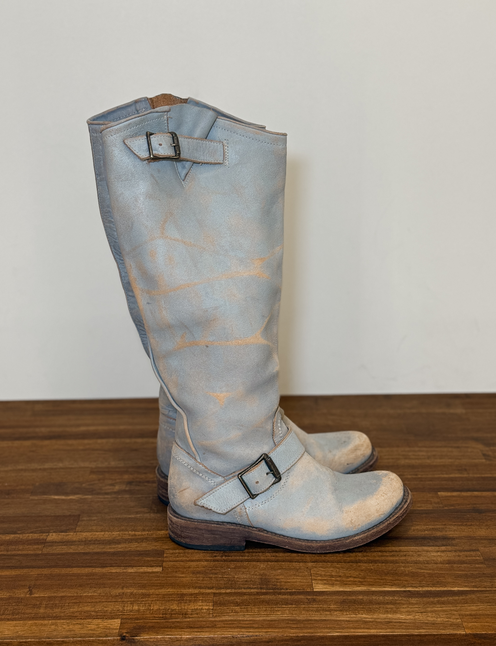 Freebird Tall Leather Boot, Distressed Stone