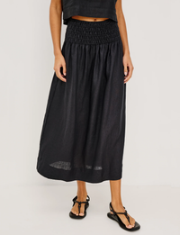 Alessa Skirt, Black Linen
