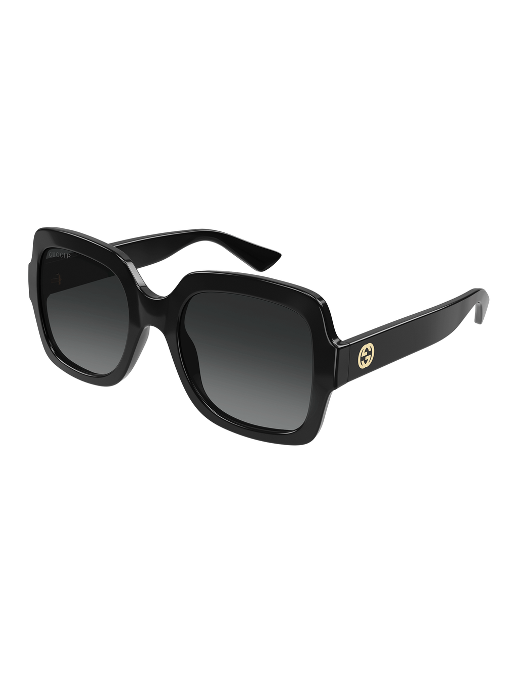 Jetlag Square Sunglasses, Black/Grey