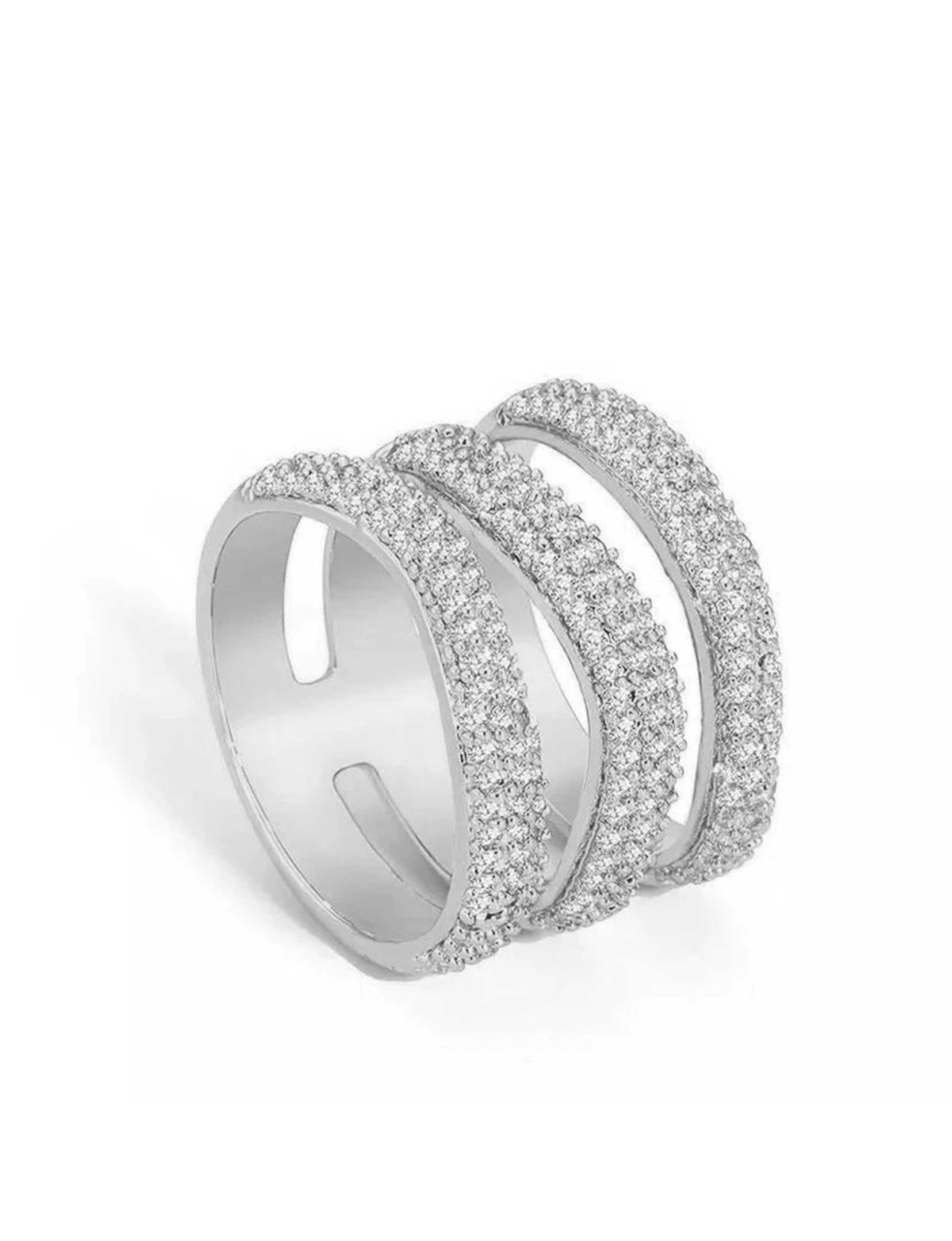 Elle Pave Ring, Silver