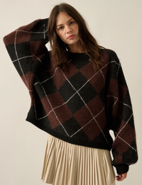 Argyle Sweater, Brown/Black