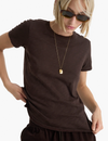 Schoolboy Crew Tee, Dark Chocolate