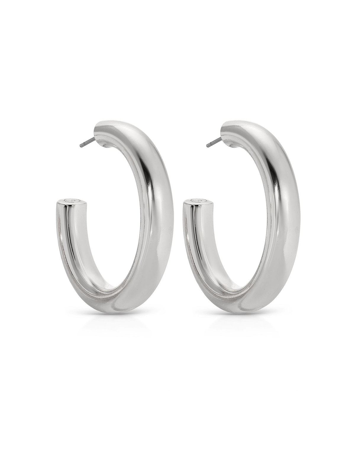 Medium Thick Classic Hoops, Silver