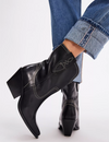 Pitchfork Point Western Boot, Victorian Black Leather