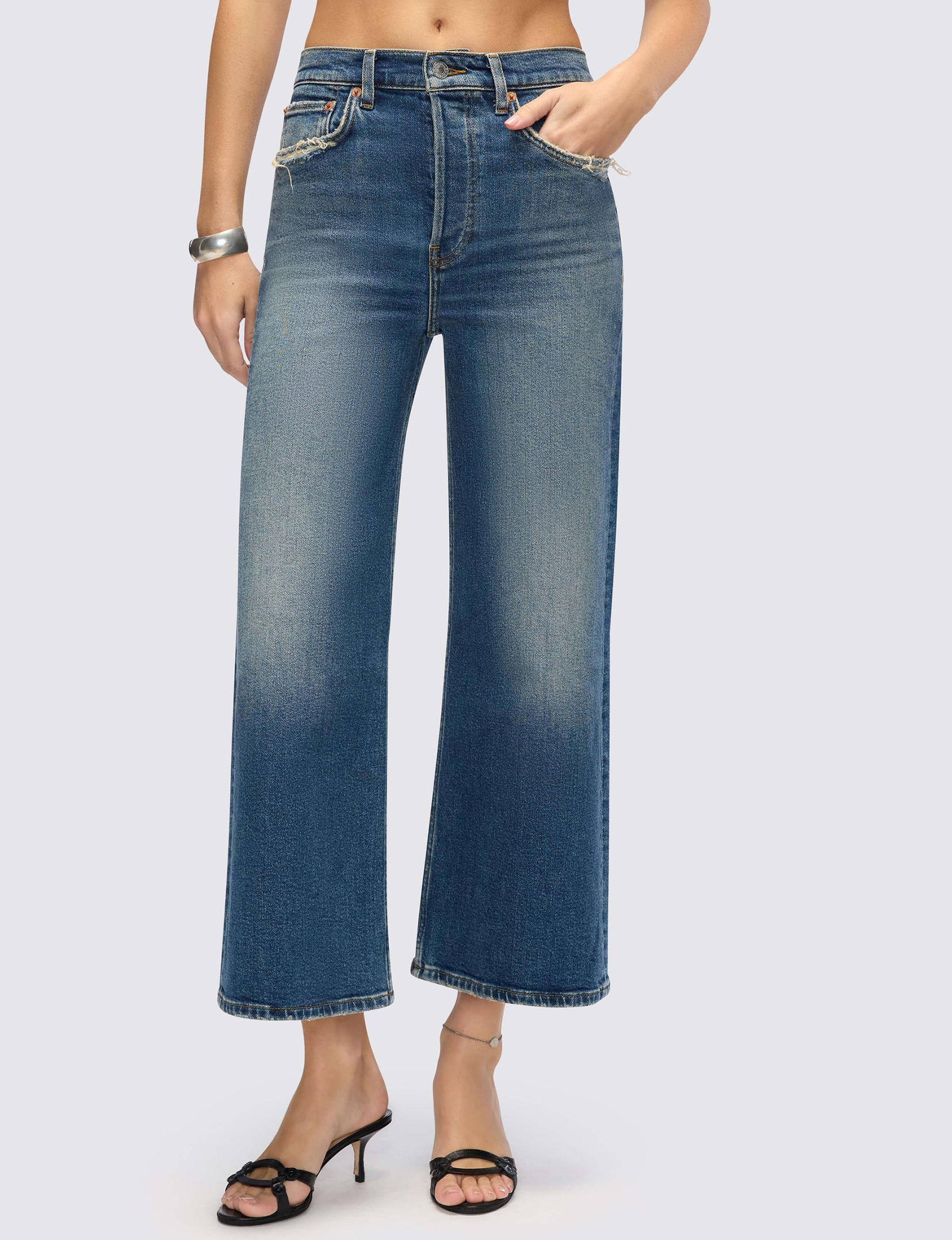 High Rise Wide Leg Crop, Sonoma Indigo