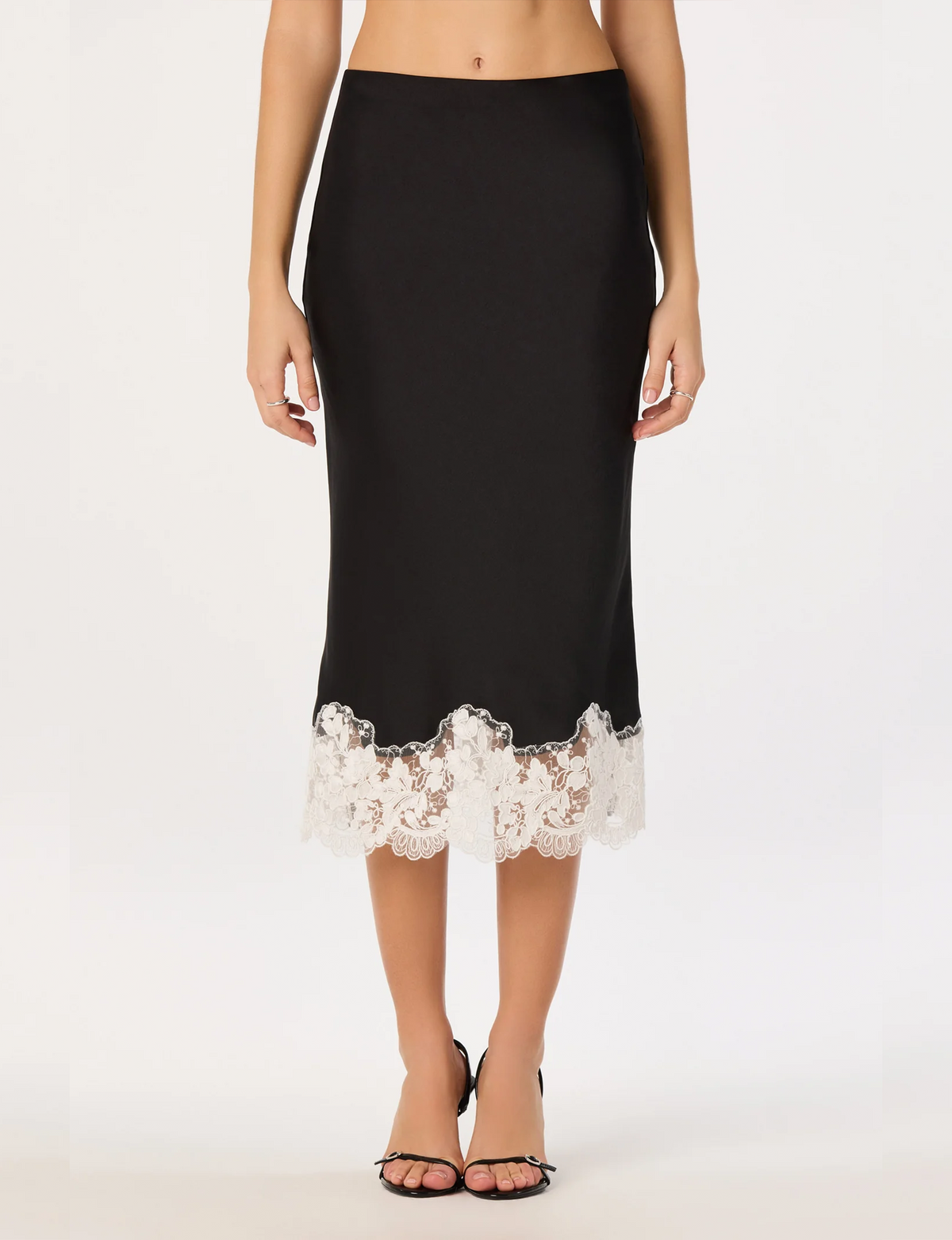 Shantel Skirt, Black/White Lace