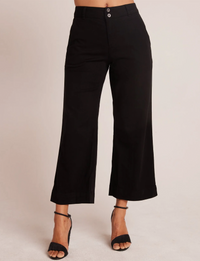 Saige Wide Leg Crop Pant, Black