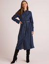 Western Yoke Midi Dress, Dark Denim