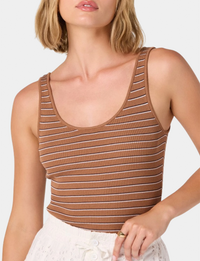 Kaylea Sweater Top, Brown Stripe