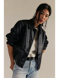 Hera Vegan Leather Jacket, Black