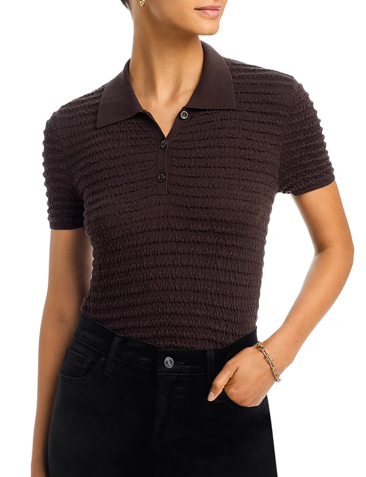 The Smocked Polo, Chestnut