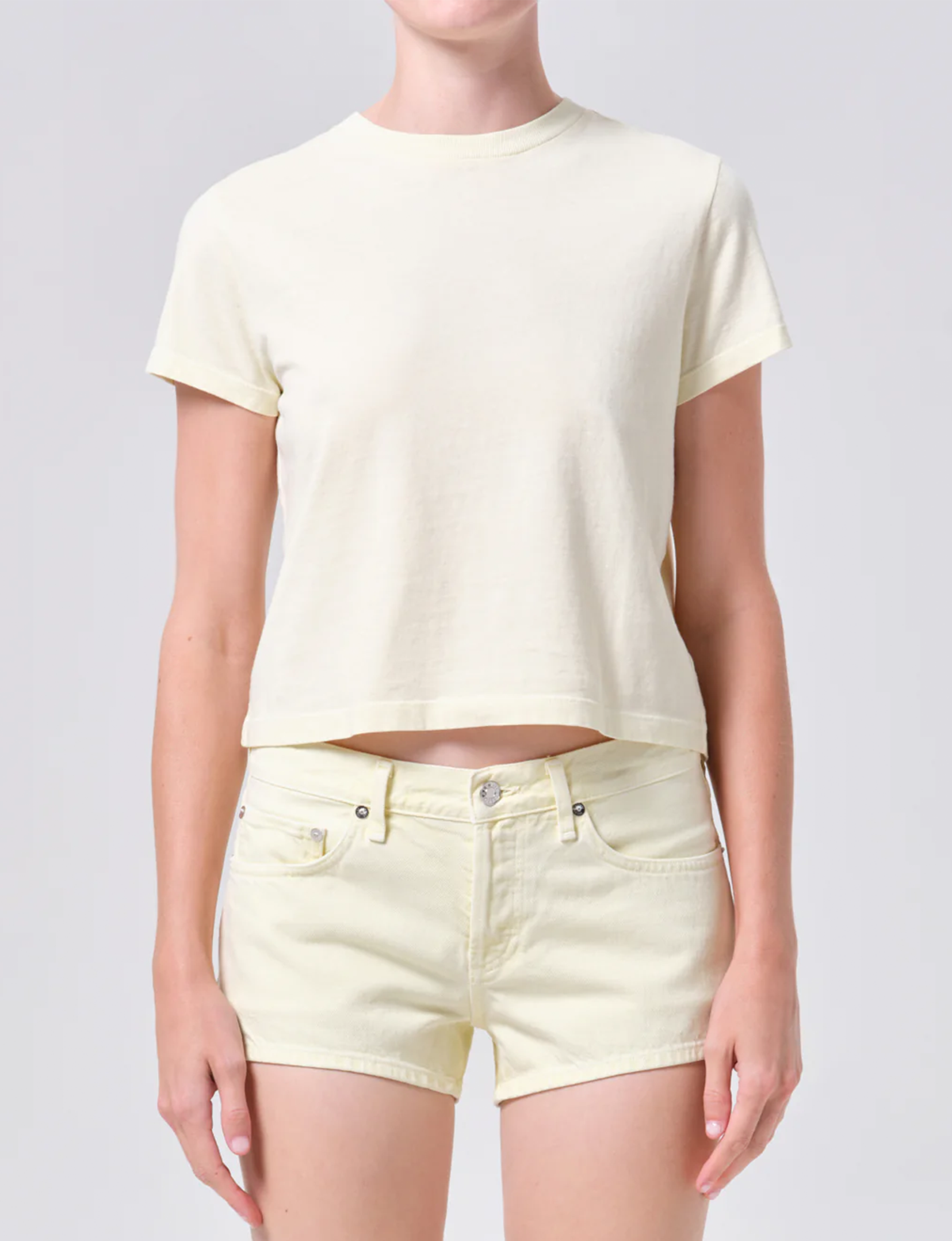 Adine Shrunken Tee, Lemon Drop