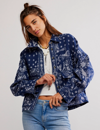 Bandana Jacquard Shirt, Indigo/Combo