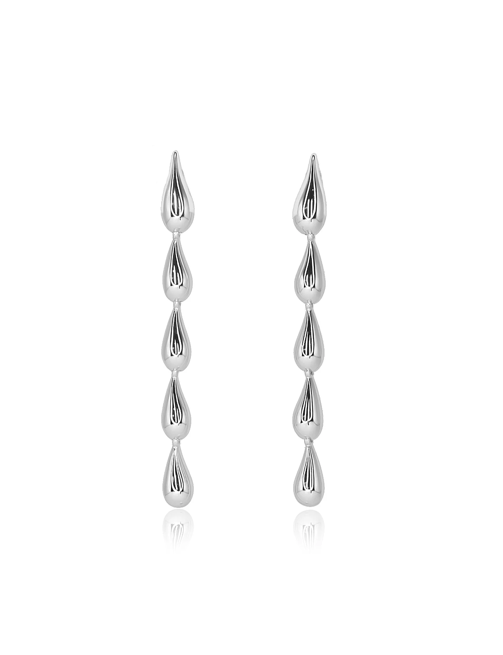 Tina Teardrop Earrings, Silver