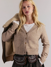 School Girl Cardi, Feather Grey Melange