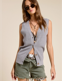 Vicki Sweater Vest, Heather Grey
