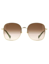 Metal Gradient Sunglasses, Gold/Brown