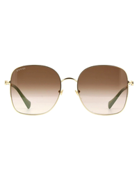 Metal Gradient Sunglasses, Gold/Brown