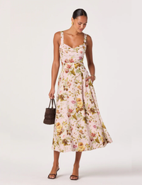 Ciana Dress, Pink/Green Bloom