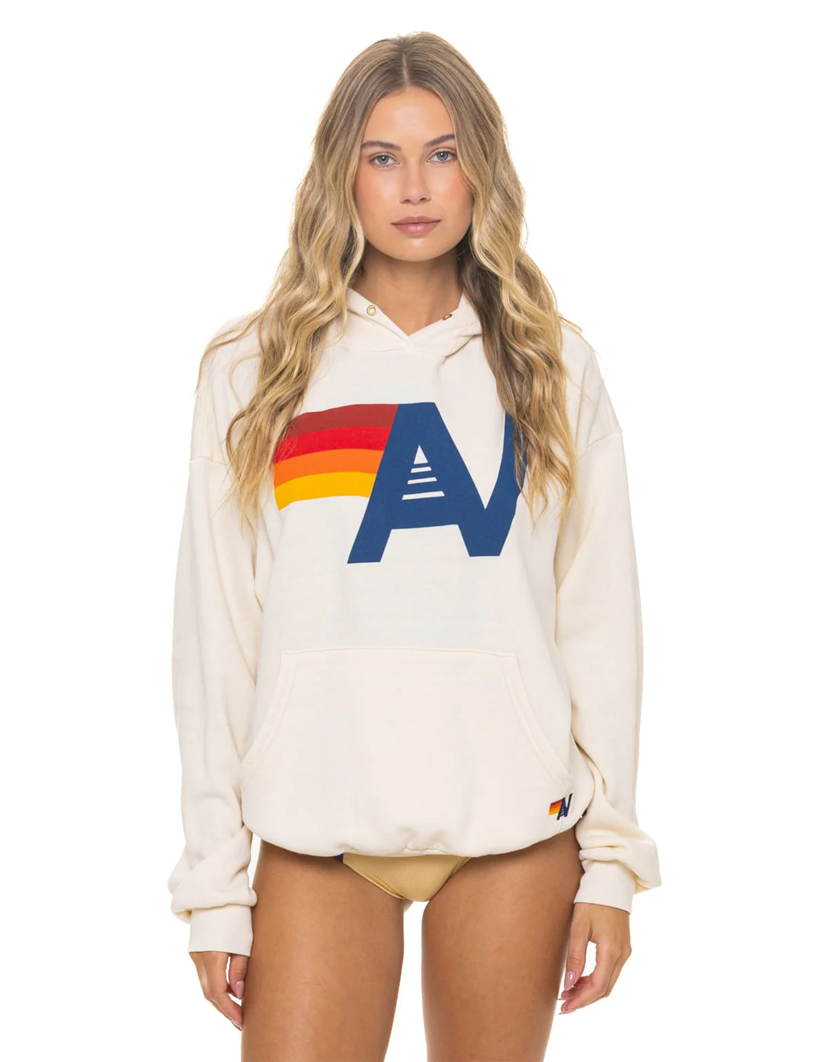 Relaxed Logo Pullover Hoodie, Vintage White