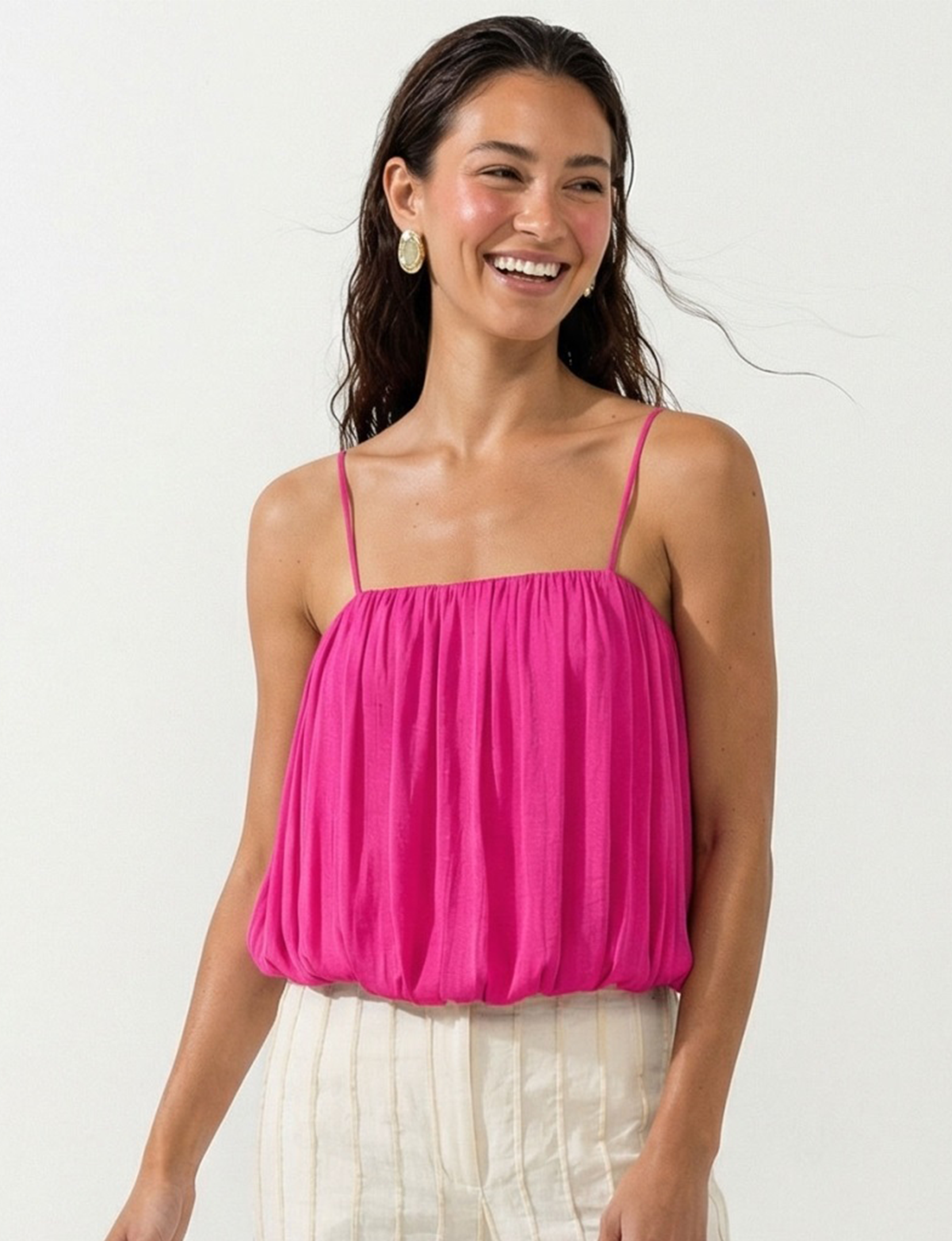 Bubble Tube Top, Hot Pink