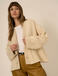 Romy Button Front Cardi, Eggnog