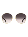 Metal Gradient Sunglasses, Gold/Grey