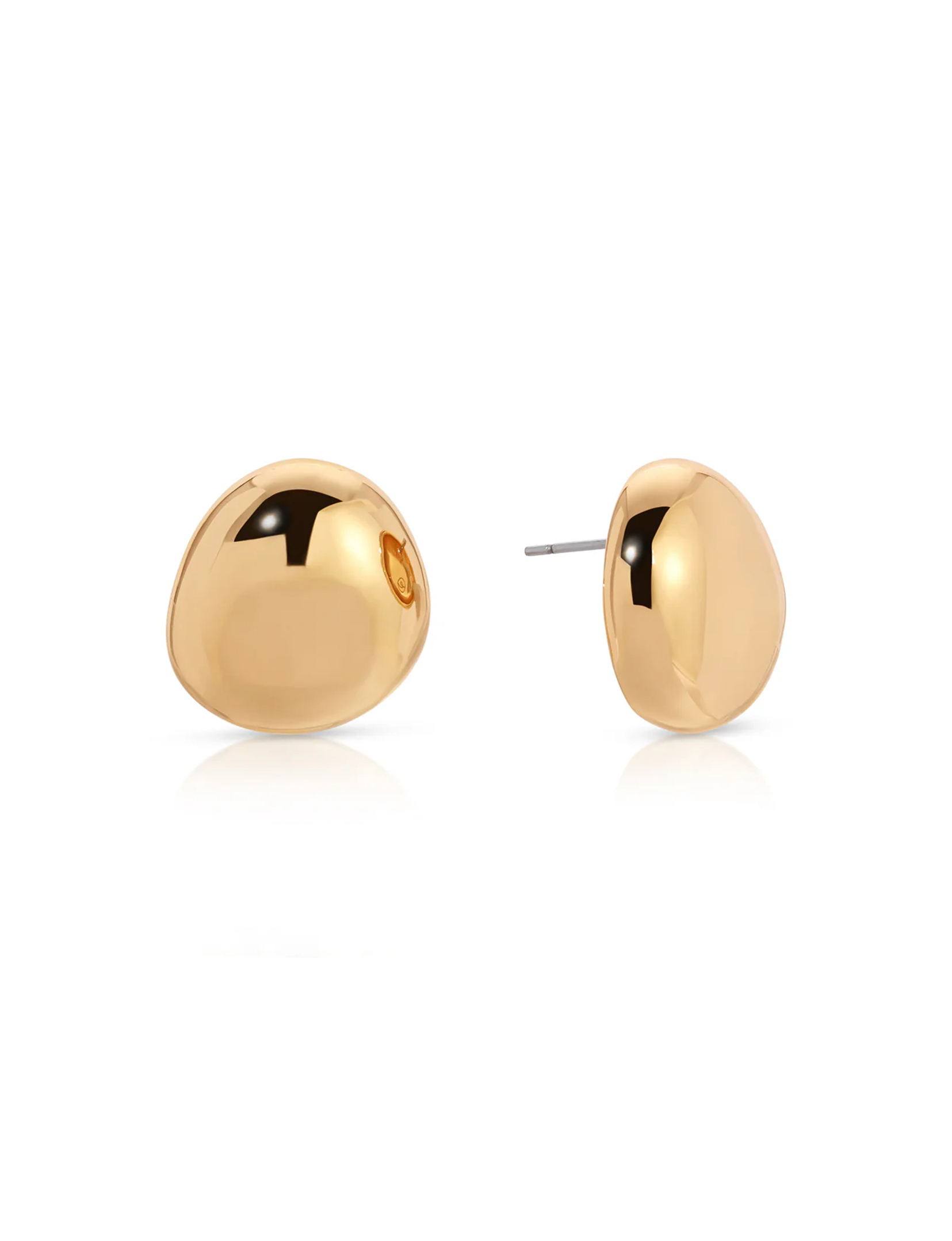Polished Pebble Studs, Gold