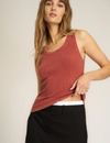 Cooper Sweater Rib Tank, Desert Clay