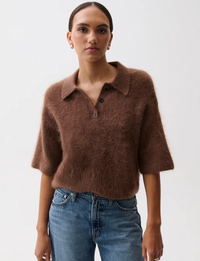 Nadya Alpaca Polo Sweater, Roche