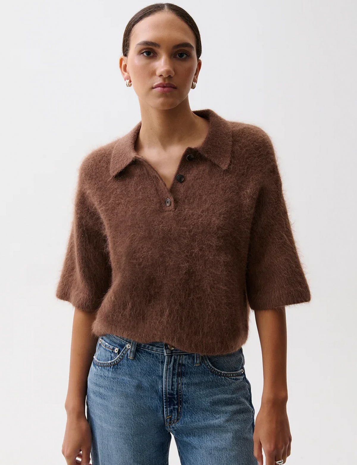 Nadya Alpaca Polo Sweater, Roche
