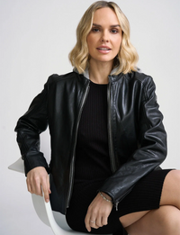 Alva Leather Jacket, Black