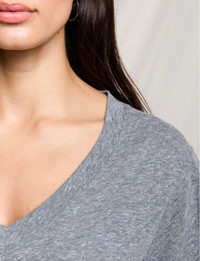 Hendrix V Neck Tee, Heather Grey