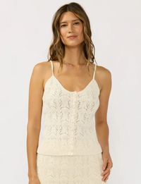 Pointelle Sweater Tank, Natural