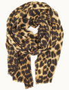 Leopard Print Oblong Scarf, Leopard