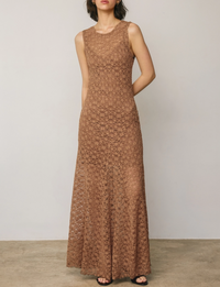 Carmen Lace Dress, Taupe