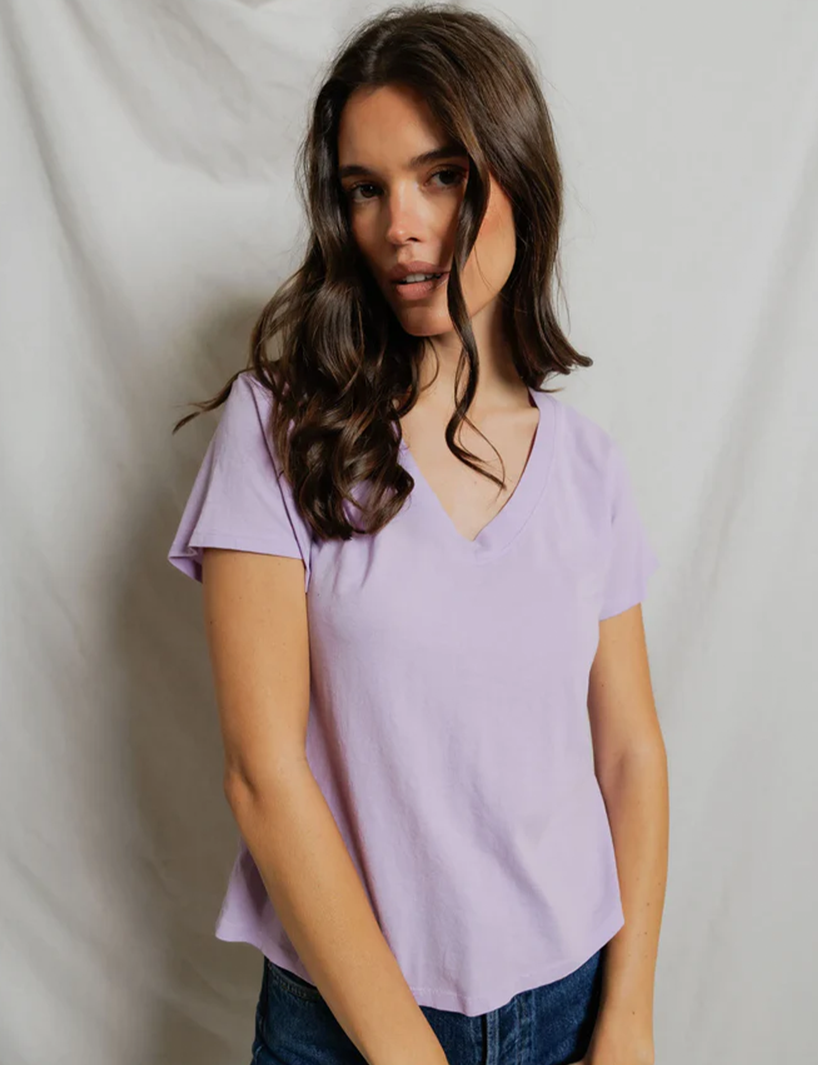 Hendrix V Neck Tee, Ultraviolet