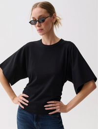 Veronica Kimono Fitted Tee, Noir