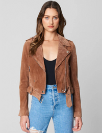 Suede Moto Jacket, Coffee Bean