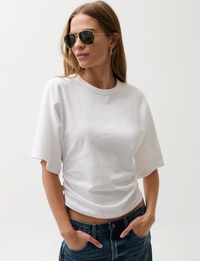 Veronica Kimono Fitted Tee, Le Blanc