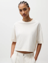 Mae Cropped Tee, Soft White