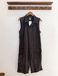NSF Sleeveless Utility Romper, Faded Charcoal