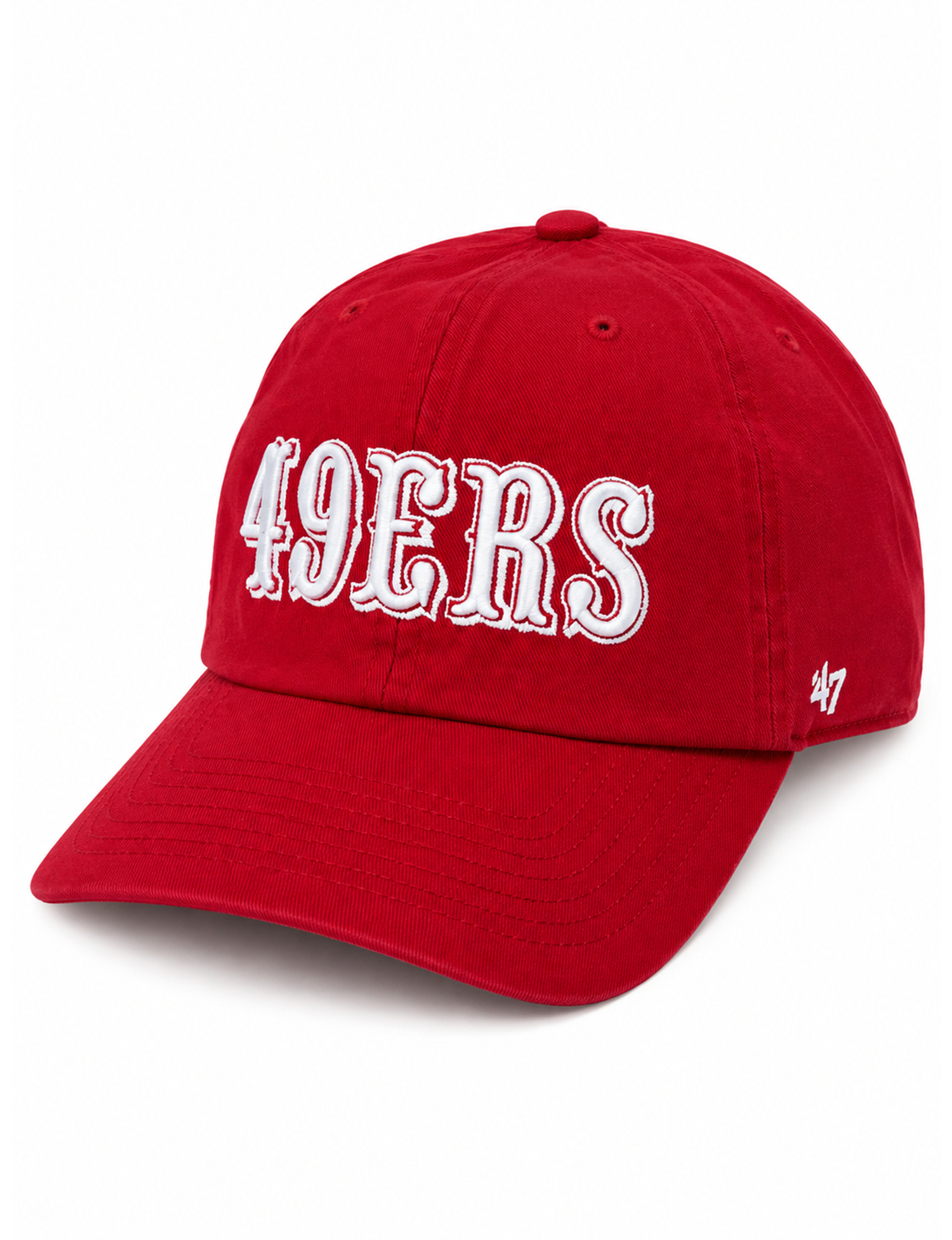 SF 49ers Script Ball Cap, Red/White