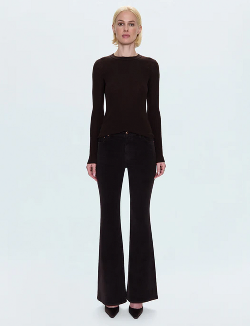 Kinsley Corduroy Mid-Rise Ultra Flare, Mocha