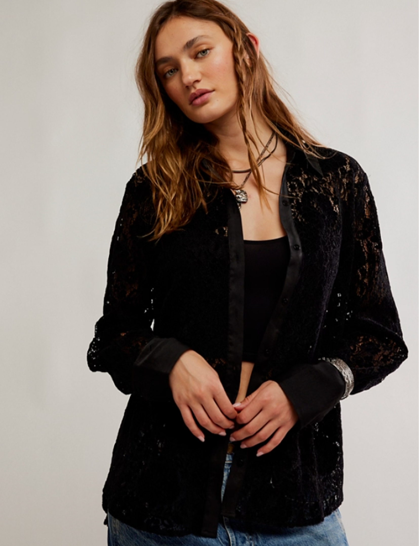 Faith Button Down Shirt, Black