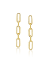 Morgan CZ Link Earrings, Gold