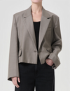 Callie Cropped Blazer, Khaki