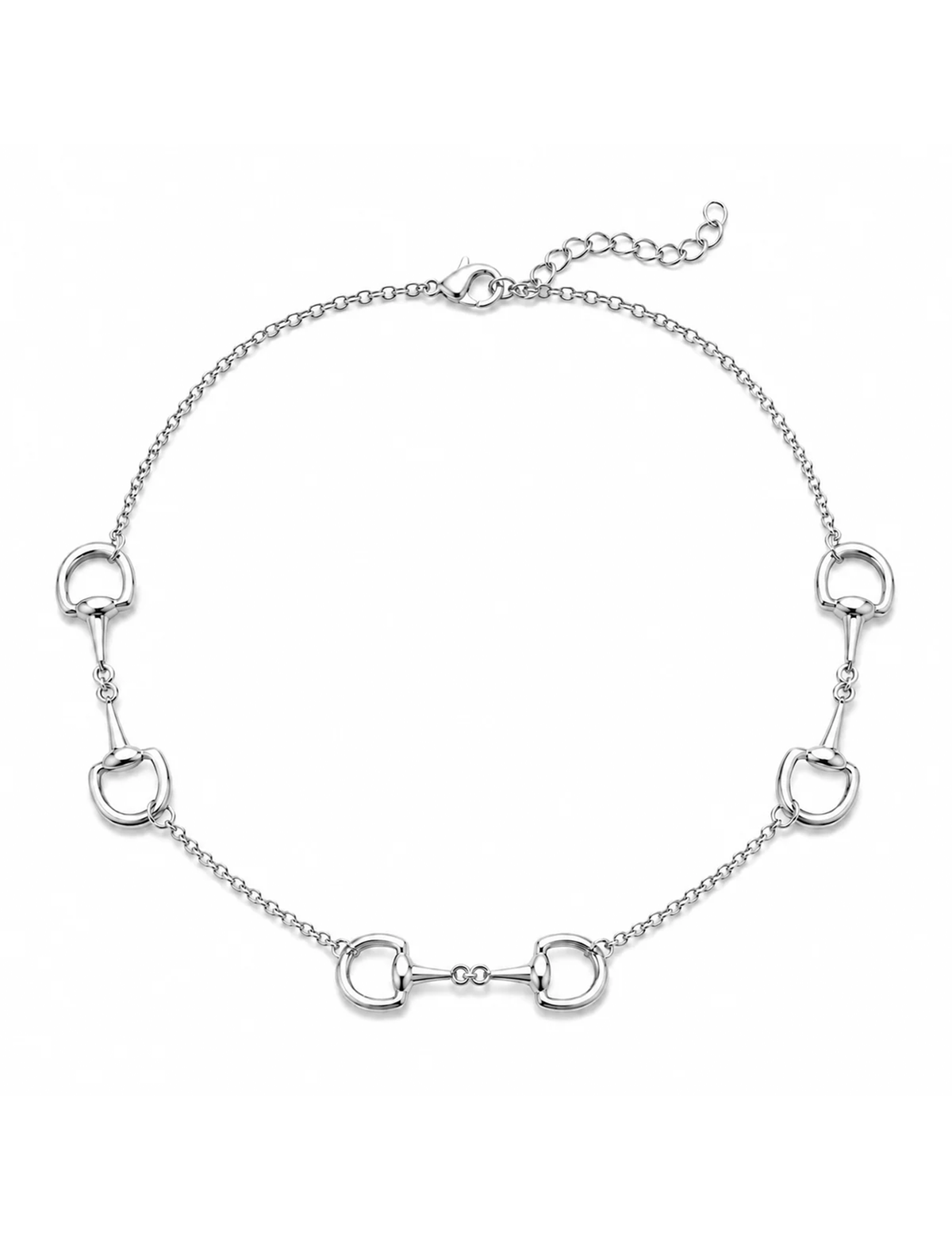 Polo Link Horsebit Necklace, Silver