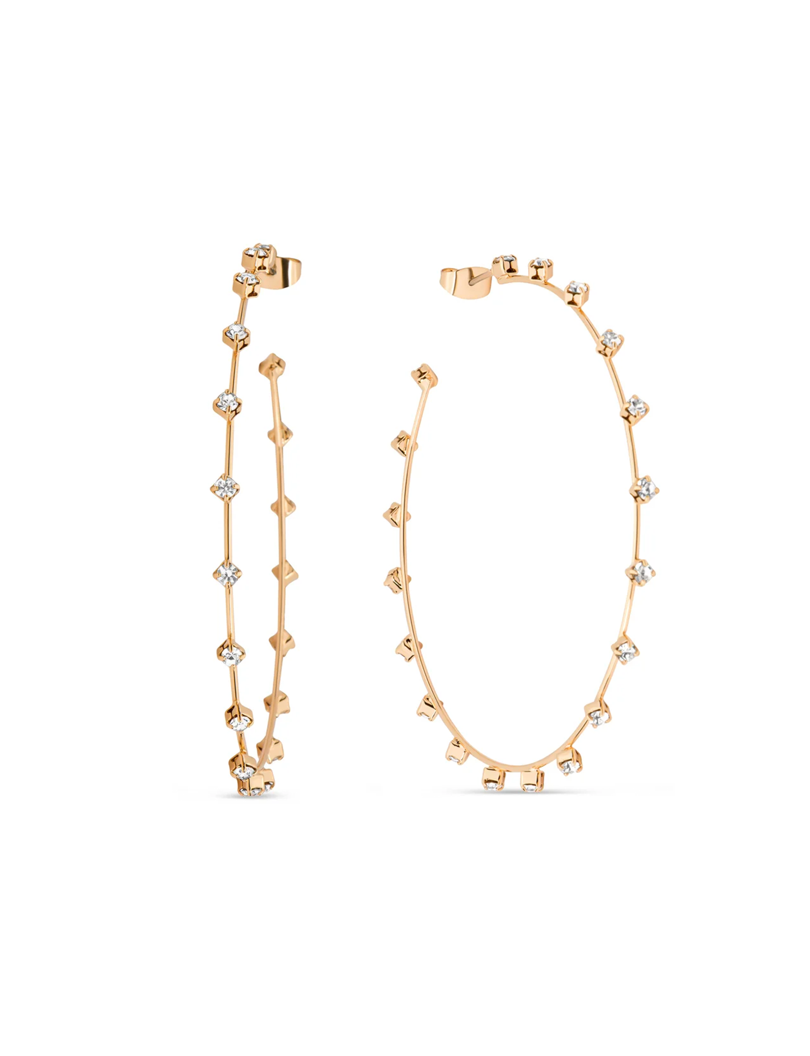 Spark Crystal Hoops, Gold