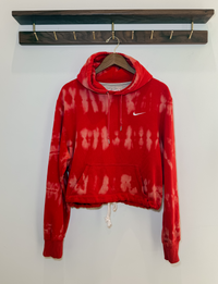 Nike Cinched Waist Hoodie, Red Tie Dye